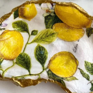Lemon Oyster Shell Jewelry Dish